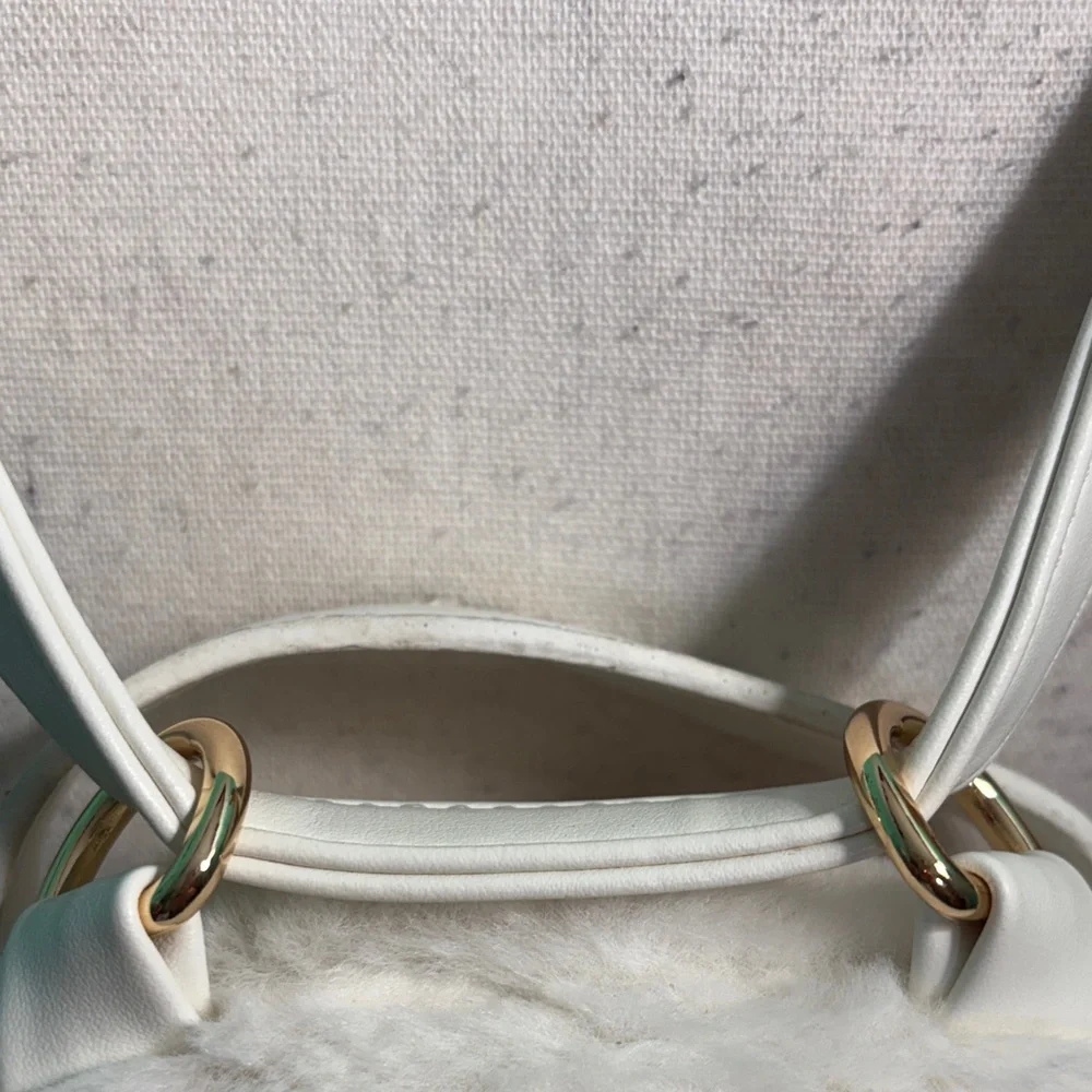 Betsey Johnson White Furry dog Backpack - Picture 7 of 13